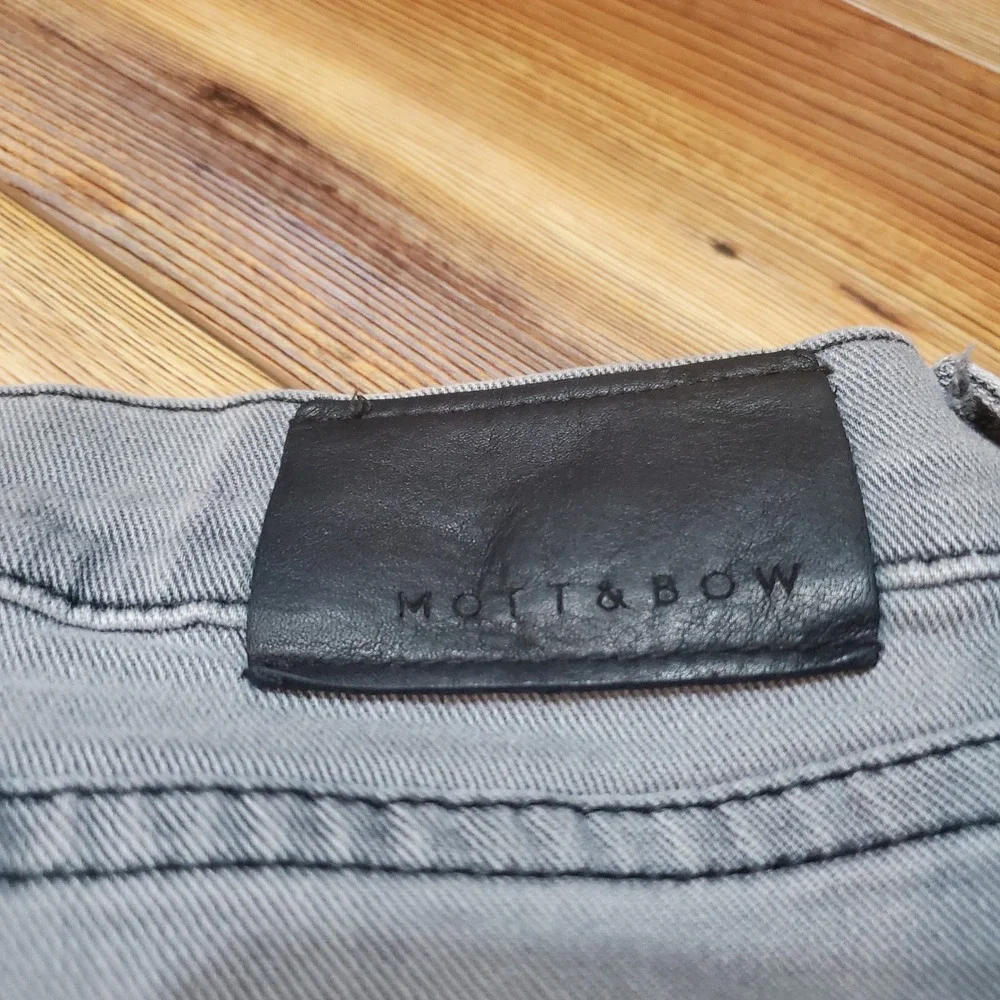 Mott & Bow Mens Straight Leg Jeans Gray Stone Wash 40x32 Stretch Denim Pants